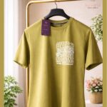 KitVana Overthinking Solves Nothing Statement Print Olive Green T-Shirt img1- KITVANA