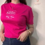 Nap Time Squad Pink Cute Cat Print Crop Top (L) img2 – KitVana.in