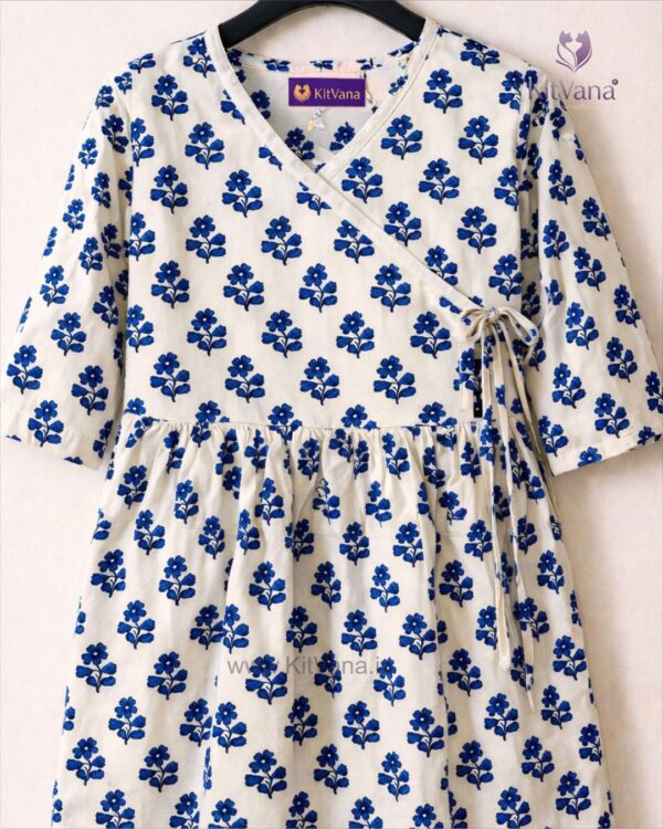 Kitvana Blue Blossom Cotton Wrap Kurti img1
