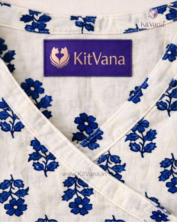 Kitvana Blue Blossom Cotton Wrap Kurti img2
