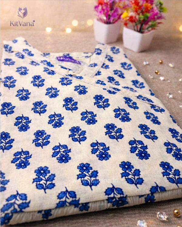 Kitvana Blue Blossom Cotton Wrap Kurti img3