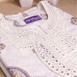 Kitvana Ivory Paisley Violet color Cotton Kurti img3