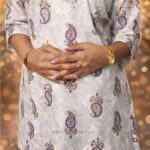 Kitvana Ivory Paisley Violet color Cotton Kurti img5