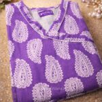 Kitvana Light Purple Print Cotton Kurti for Women- img1