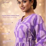 Kitvana Light Purple Print Cotton Kurti for Women- img2