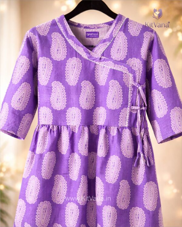 Kitvana Light Purple Print Cotton Kurti for Women- img3
