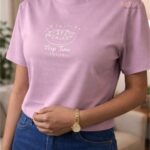 Lavendar Nap Time Squad Pink Cute Cat Print Crop Top (L) img 1 – KitVana