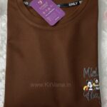 Mickey Happiness Women’s XL Casual T-Shirt (Brown Color) img1 – KitVana