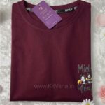 Mickey Happiness Women’s XL Casual T-Shirt (Wine Color) img1 – KitVana