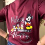 Mickey Happiness Women’s XL Casual T-Shirt (Wine Color) img3 – KitVana
