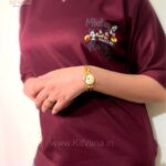 Mickey Happiness Women’s XL Casual T-Shirt (Wine Color) img4 – KitVana