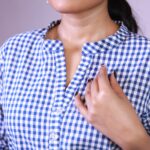 Blue & White Checkered Cotton Kurti with White Palazzo img7- kitvana