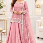 Super Hit Silk Satin Lehenga Set with Heavy Beadwork, Designer Sleeves & Net Dupatta- pink- img2 - kitvana