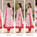 White and Red Anarkali Outfit Views-all