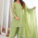 Women’s Pista Green Crunchy Silk Farshi Salwar Suit Set img1- kitvana