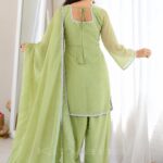 Women’s Pista Green Crunchy Silk Farshi Salwar Suit Set img2- kitvana