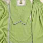 Women’s Pista Green Crunchy Silk Farshi Salwar Suit Set img3- kitvana